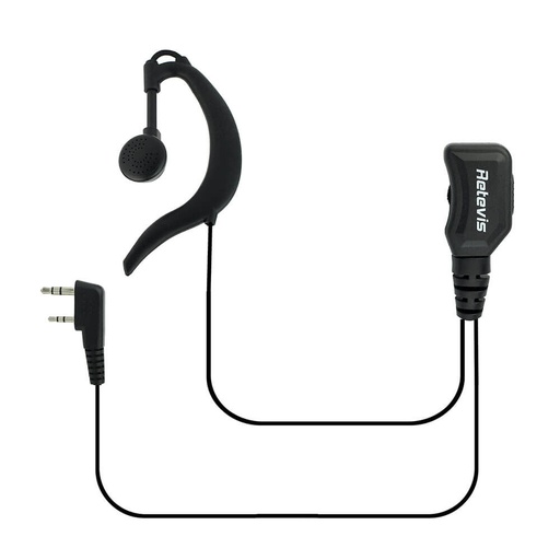 Auricular tipo G con micrófono y Botón PTT 2 pin Kplug Retevis EEK002
