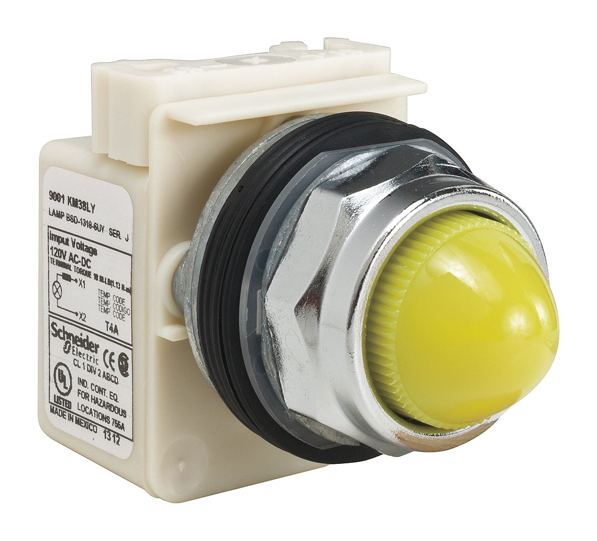 Luz Piloto Harmony 9001K Redonda Schneider Electric 9001KP38LYY9 9001KP38LGG9