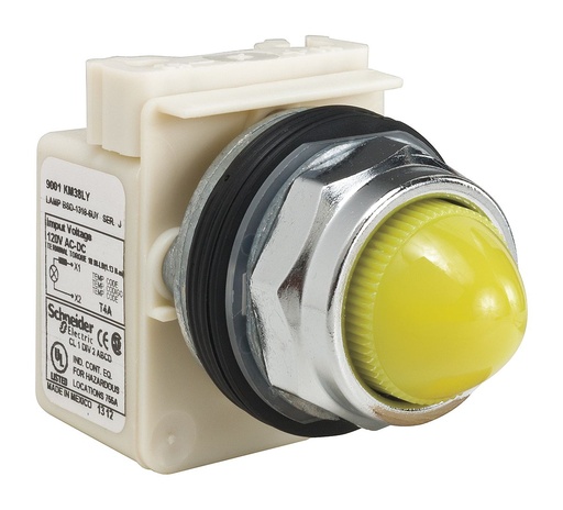 Luz Piloto Harmony 9001K Redonda Schneider Electric 9001KP38LYY9 9001KP38LGG9