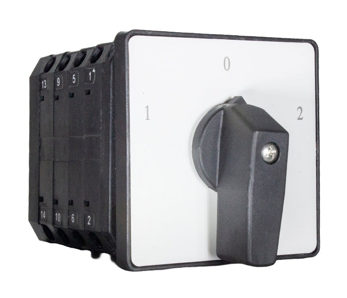 Conmutadora 1-0-2 Tretapolar 100A para panel negra