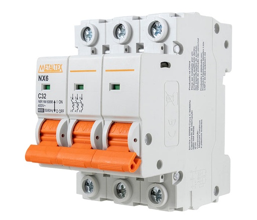 Minidisyuntores de 3 polos 32A para corriente de corte de 6kA