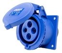 Tomacorriente para panel 32A 3P+E-9H - Azul - IP44