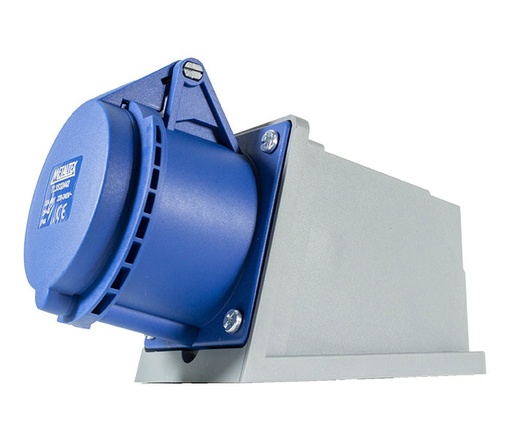 Enchufe Industrial Sobrepuesto Hembra 32A 3P+T 9H Azul