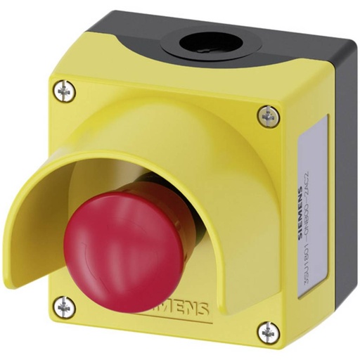 Caja de Interruptor Pulsador de Parada de Emergencia 2NC Rojo/Amarillo Siemens 3SU1801-0NB00-2AC2 3SU1.5