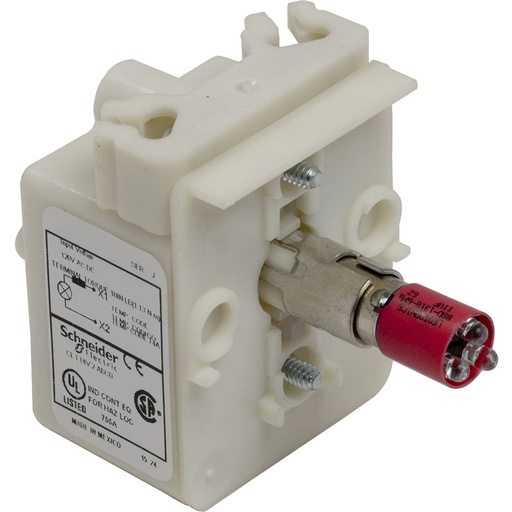 Luz Piloto LED Roja 120V 30mm Schneider Electric 9001KM38LR
