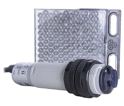Sensor fotoeléctrico retroreflectivo 2M de distancia M18 grado IP66 serie P18R