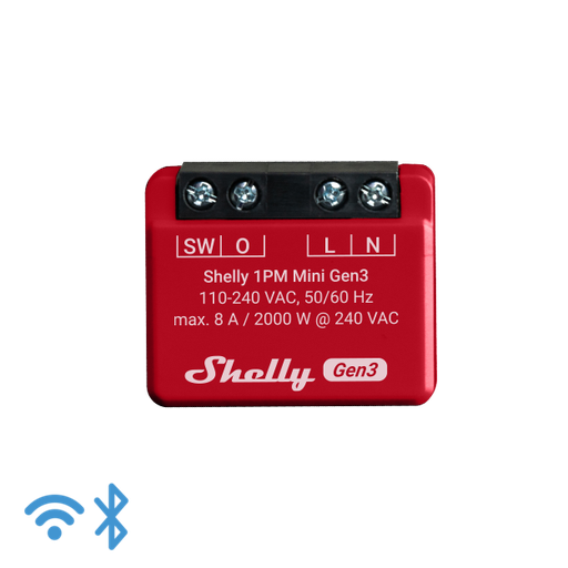 [1PM Mini Gen 3] Interruptor inteligente con medidor de energía operado por Wi-Fi 1 canal de 8A